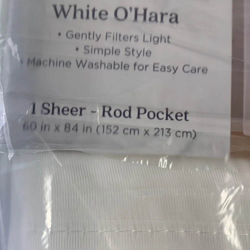 Comfort Bay 4 piece White Decorative sheer Window 60w x 84 L Curtain panels NEW